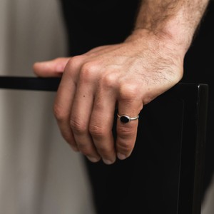 Onyx ring  - Silver from Solitude the Label
