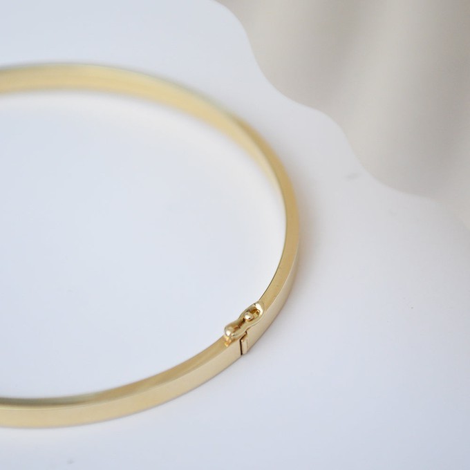 Rectangle Bangle - 14k gold from Solitude the Label