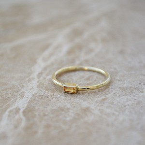 Citrine baguette Ring - Gold 14k from Solitude the Label