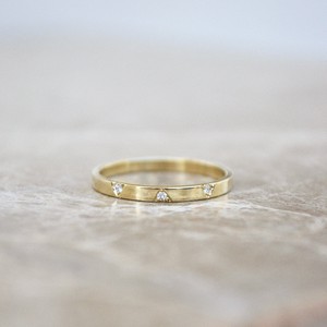 Triangle diamond ring - Gold 14k & Diamonds from Solitude the Label