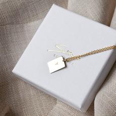 Initial Necklace - 14k Gold via Solitude the Label