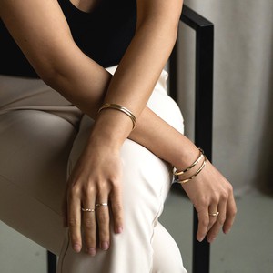 Rectangle Bangle - 14k gold from Solitude the Label