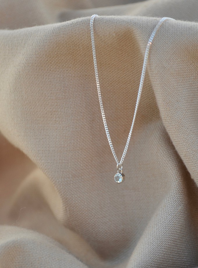 Aquamarine Necklace - Silver from Solitude the Label