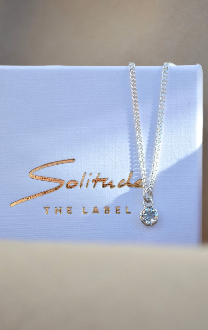 Aquamarine Necklace - Silver from Solitude the Label