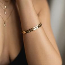 Rectangle Bangle - 14k gold via Solitude the Label