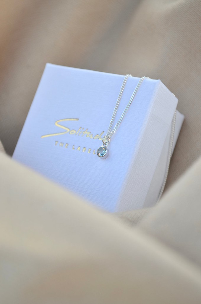 Aquamarine Necklace - Silver from Solitude the Label