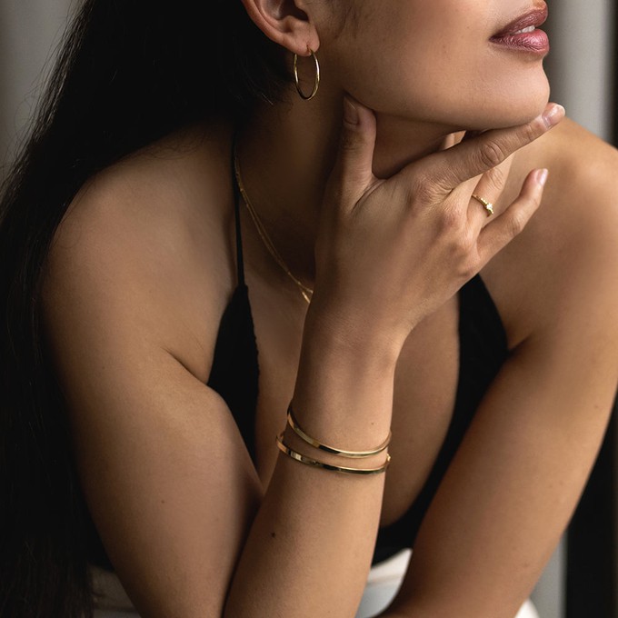 Rectangle Bangle - 14k gold from Solitude the Label