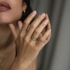 Brown diamond ring - Gold 14k & Diamond from Solitude the Label