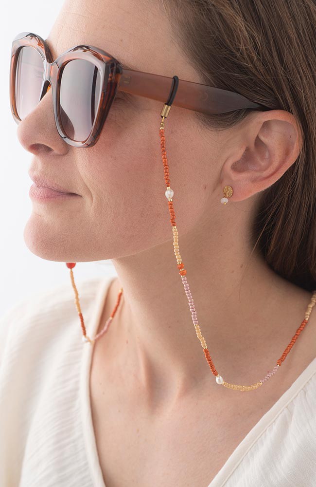 Midsummer Carnelian eyeglass cord from Sophie Stone