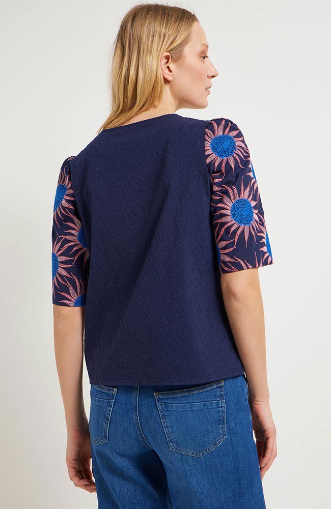 Bluse Blume blau from Sophie Stone