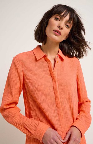 Bluse strukturierte Koralle from Sophie Stone