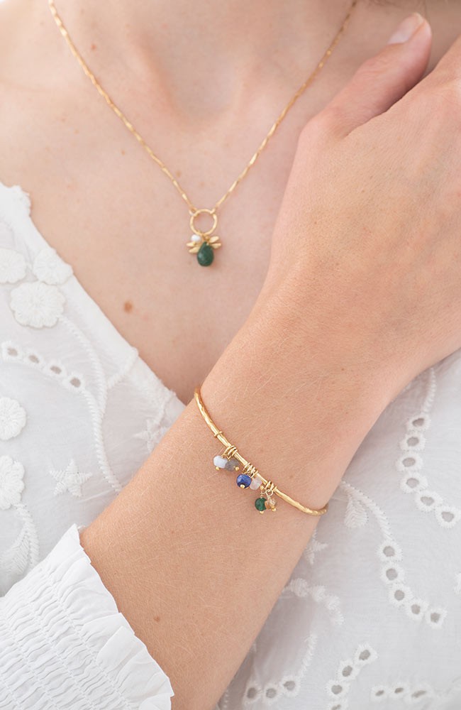 Posy-Armband Edelstein-Mix Gold from Sophie Stone