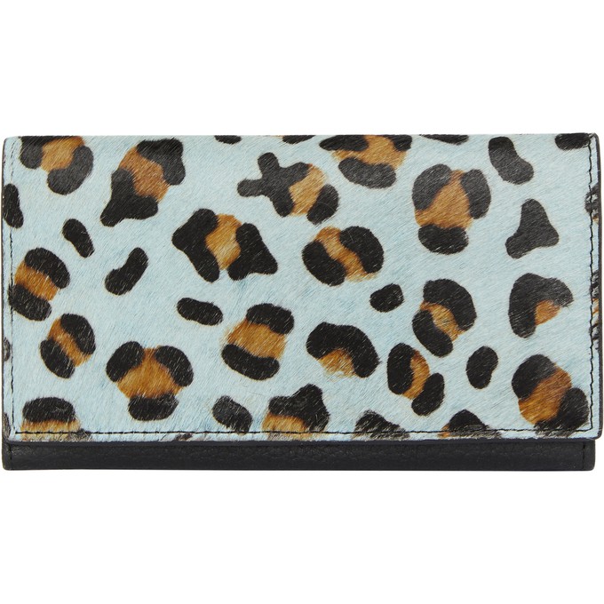 Blue Animal Print Leather Multi Section Purse from Sostter