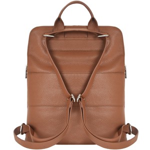 Tan Soft Leather Flap Pocket Backpack from Sostter