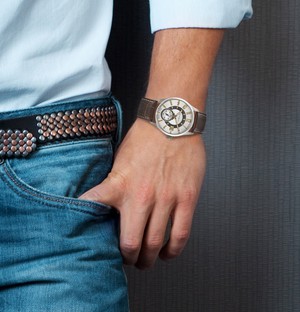 Brix+Bailey Stainless Steel Quartz Watch, Leather Strap from Sostter