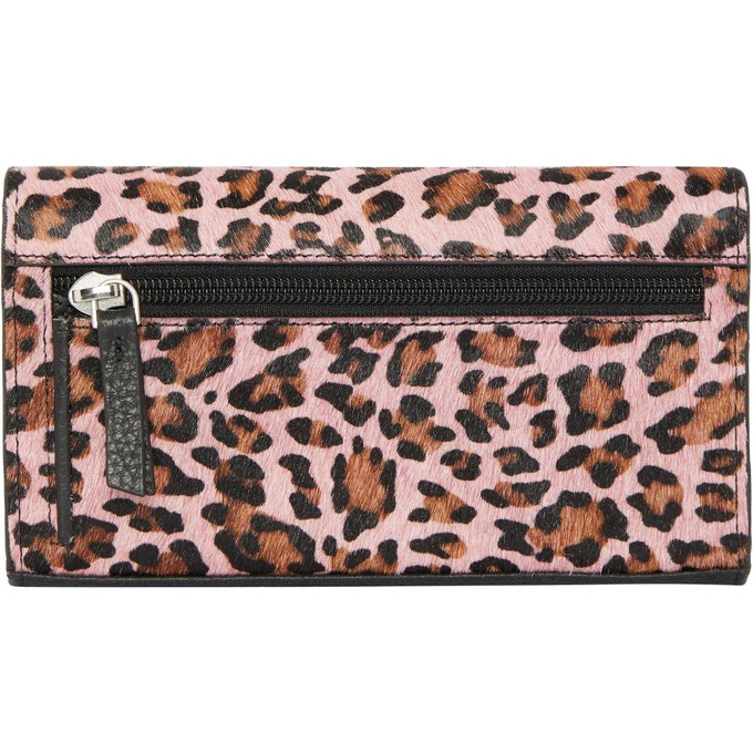 Pink Animal Print Leather Card Holder Purse from Sostter