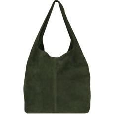 Olive Soft Suede Leather Hobo Shoulder Bag via Sostter