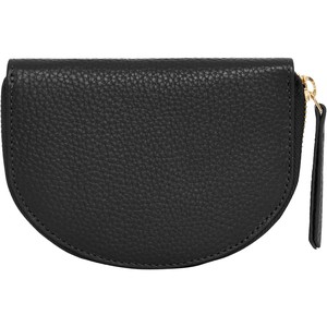 Black Leather Zip Around Half Moon Purse from Sostter