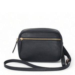 Black Convertible Leather Crossbody Bag from Sostter