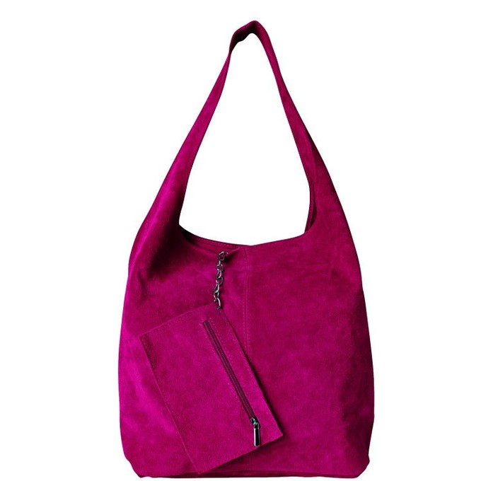 Raspberry Soft Suede Hobo Shoulder Bag from Sostter