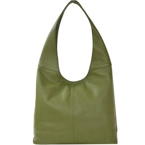 Olive Zip Leather Shoulder Hobo Bag from Sostter