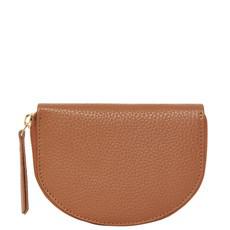 Brix + Bailey Tan Leather Half Moon Coin Purse via Sostter