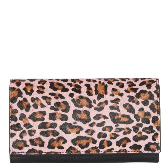 Pink Animal Print Leather Card Holder Purse from Sostter