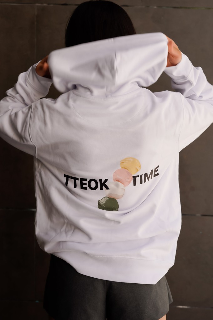TTEOK TIME WHITE HOODIE from SSEOM BRAND