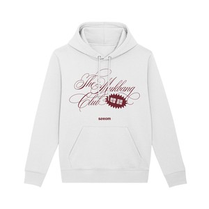 MUKBANG WHITE HOODIE from SSEOM BRAND