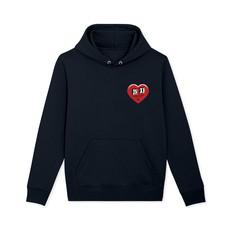 NOLZZA HEART NAVY HOODIE via SSEOM BRAND