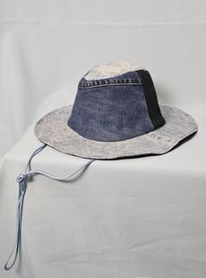Upcycled denim cowboy hat with cord size L via Stephastique