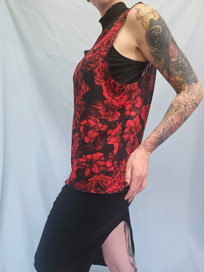 Sheer Floral Sleeveless Top from Stephastique