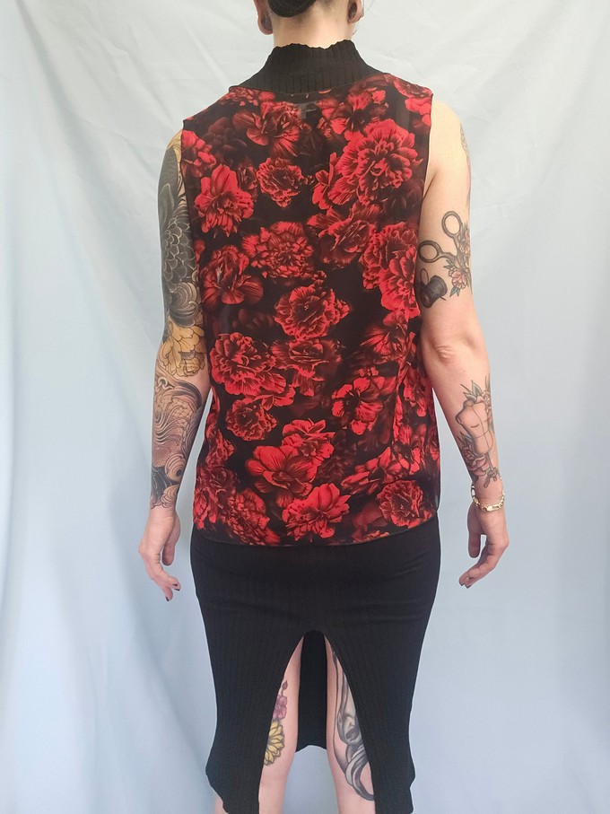 Sheer Floral Sleeveless Top from Stephastique