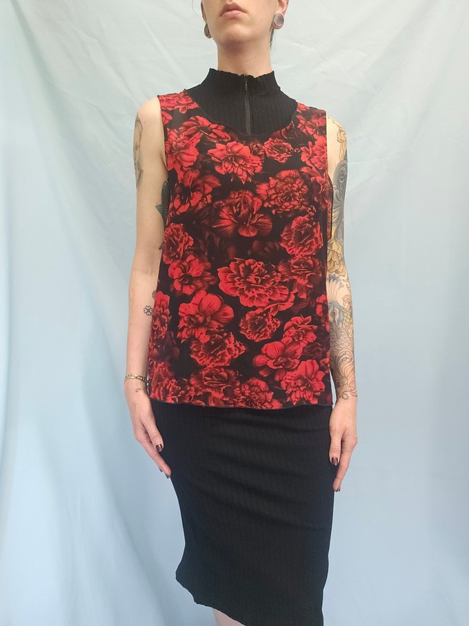 Sheer Floral Sleeveless Top from Stephastique