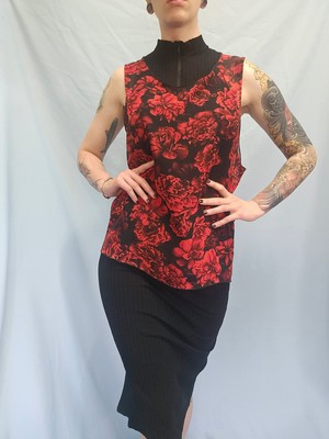 Sheer Floral Sleeveless Top from Stephastique