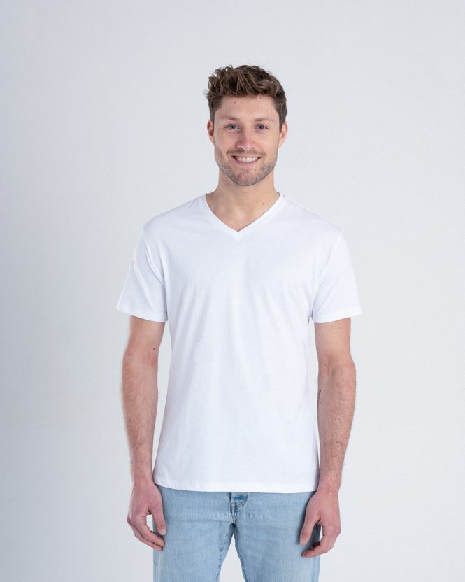 3-Pack Organic V-neck T-shirts White from Stricters