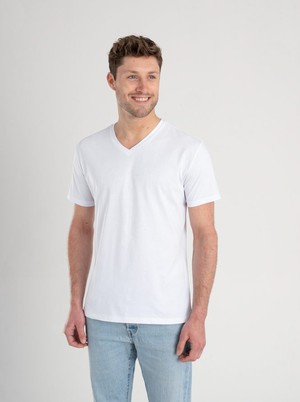 3-Pack Organic V-neck T-shirts White from Stricters