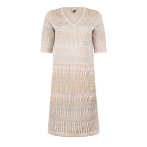 Berber Tribal Jacquard Linen Blend Dress – White/Neutrals from STUDIO MYR