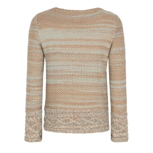 Fair Merino Blend Tweed Knit Jumper With Cable Details - Beiges Blend from STUDIO MYR