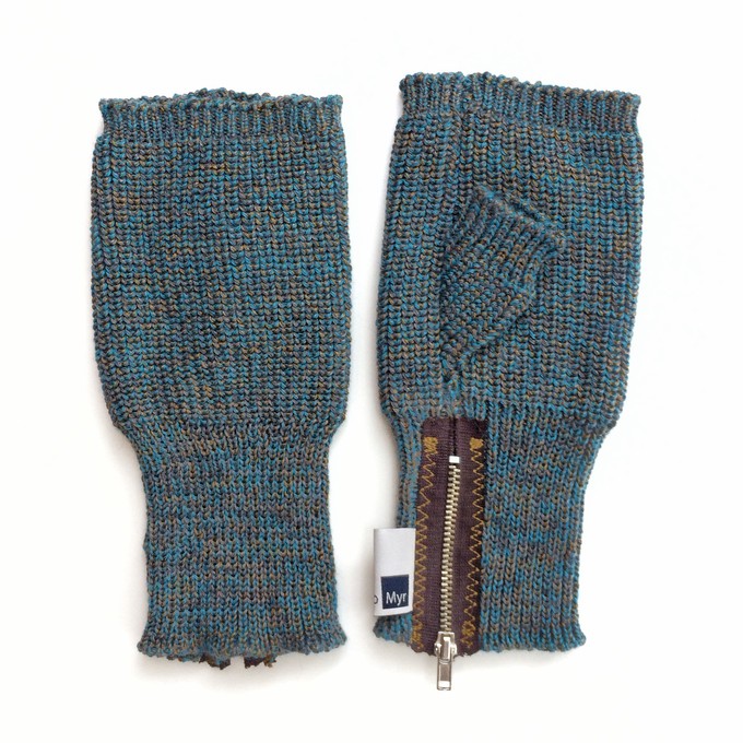 Duke Men’s Fingerless Gloves – Rib Knit Merino Blend with Zippers from STUDIO MYR