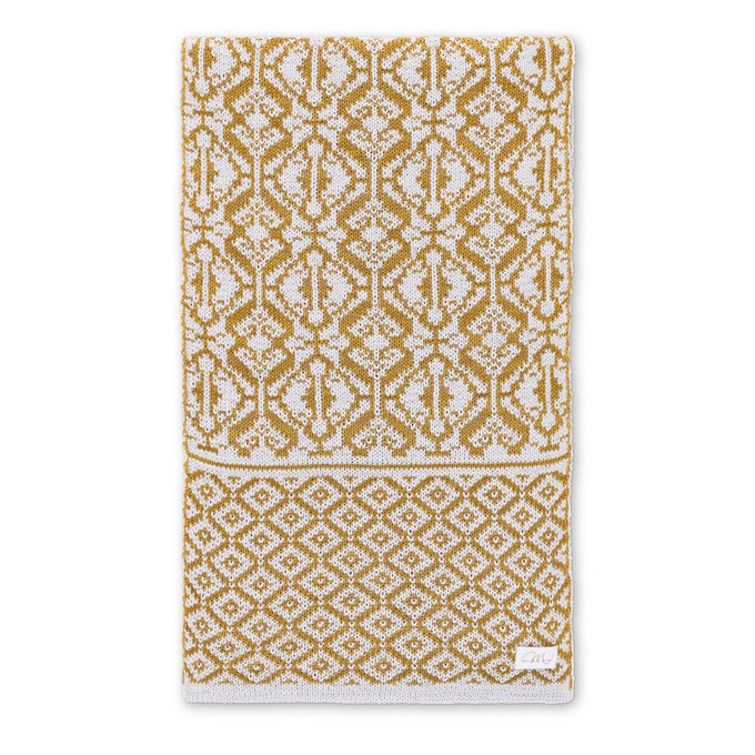 Davida Double Knit Velvet & Merino Scarf – Grey/Antique Gold from STUDIO MYR