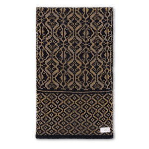 Vittoria Double Knit Velvet & Merino Scarf – Black/Antique Gold from STUDIO MYR