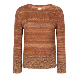 Ginger Merino Blend Tweed Knit Jumper with Cable Details – Brown Blend from STUDIO MYR