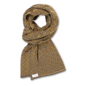 Antonia Double Knit Velvet & Merino Scarf – Brown/Antique Gold from STUDIO MYR
