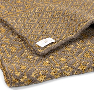 Antonia Double Knit Velvet & Merino Scarf – Brown/Antique Gold from STUDIO MYR