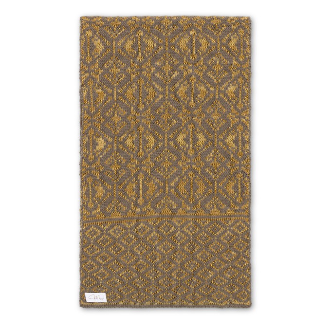 Antonia Double Knit Velvet & Merino Scarf – Brown/Antique Gold from STUDIO MYR