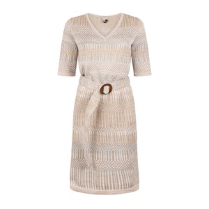 Berber Tribal Jacquard Linen Blend Dress – White/Neutrals from STUDIO MYR