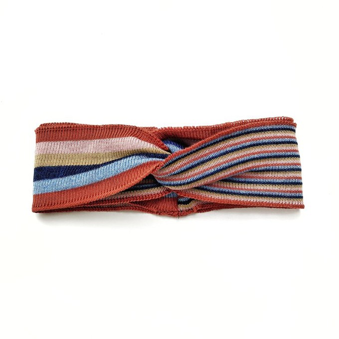 Denîmes Double Multicolour Striped Knit Hairband from STUDIO MYR