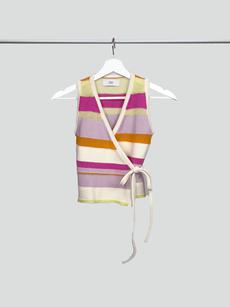 Wrap top - cream/pink/lilac/yellow/orange - XS/S from Studio Selles