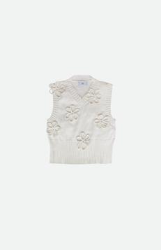 Flower vest - merino ecru M via Studio Selles